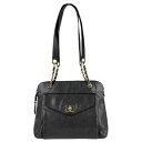 シャネル CHANEL ショルダーバッグ キャビアスキンレザー ブラック ゴールド レディース 送料無料【中古】 n1144