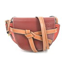ロエベ LOEWE 斜め掛けショルダーバッグ ゲート ミニ レザー バーガンディ/レッド/ブラウン レディース 送料無料【中古】 e60135g