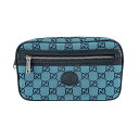 グッチ GUCCI ウエストバッグ ベルトバッグ GGキャンバス/レザー ブルー/ネイビー シルバー メンズ 658657 送料無料【中古】 z4204(4)