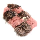 フェンディ FENDI マフラー ティペット フォックス ピンク系×ブラウン レディース FNG408 送料無料【中古】 r10432a