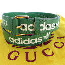 グッチ GUCCI ベルト GUCCI x adedas レザー/メタル グリーン/ホワイト/ゴールド ユニセックス 702277 送料無料【中古】 s0591a