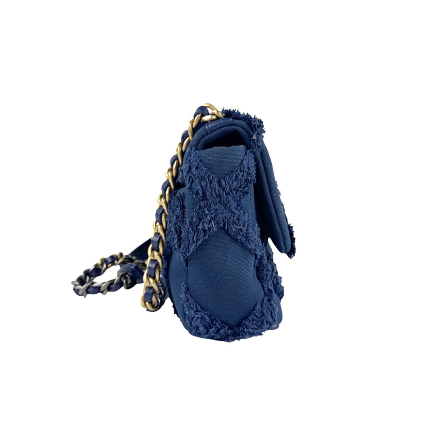 シャネル CHANEL ショルダーバッグ ハンドバッグ キャンバス ネイビーブルー ゴールド/シルバー レディース 送料無料【中古】 z4288
