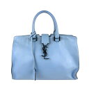 サンローラン SAINT LAURENT ハンドバッグ ショルダーバッグ ベイビーカバス レザー ブルー レディース 送料無料【中古】 z4341(4)