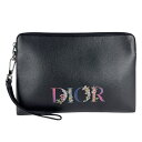 クリスチャンディオール Christian Dior クラッチバッグ レザー ブラック ユニセックス 送料無料【中古】 z4657(4)