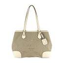 プラダ PRADA ハンドバッグ ロゴジャガード キャンバス/レザー ブラウン×アイボリー レディース BR3412 送料無料【中古】 z4701(4)