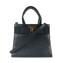 サルヴァトーレフェラガモ Salvatore Ferragamo ハンドバッグ ショルダーバッグ ヴァラリボン 型押しレザー ネイビー レディース 送料無料【中...