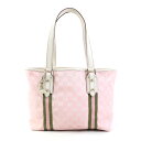 グッチ GUCCI ショルダーバッグ トートバッグ GGキャンバス/レザー ピンク/オフホワイト/カーキ ゴールド レディース 137396 送料無料【中古】 e60314j(4)
