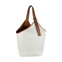 ロエベ LOEWE ショルダーバッグ バルーンバッグ キャンバス/レザー オフホワイト/ブラウン シルバー レディース 送料無料【中古】 z5127