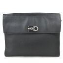 サルヴァトーレフェラガモ Salvatore Ferragamo ブリーフケース クラッチバッグ ガンチーニ レザー ブラック メンズ 送料無料【中古】 h31167a(4)