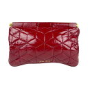 ミュウミュウ MIUMIU クラッチバッグ パテントレザー ダークレッド ゴールド レディース 送料無料【中古】 z5402