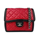 シャネル CHANEL ショルダーバッグ マトラッセ レザー レッド/ブラック/オフホワイト シルバー レディース 送料無料【中古】 z5411|詳細画像