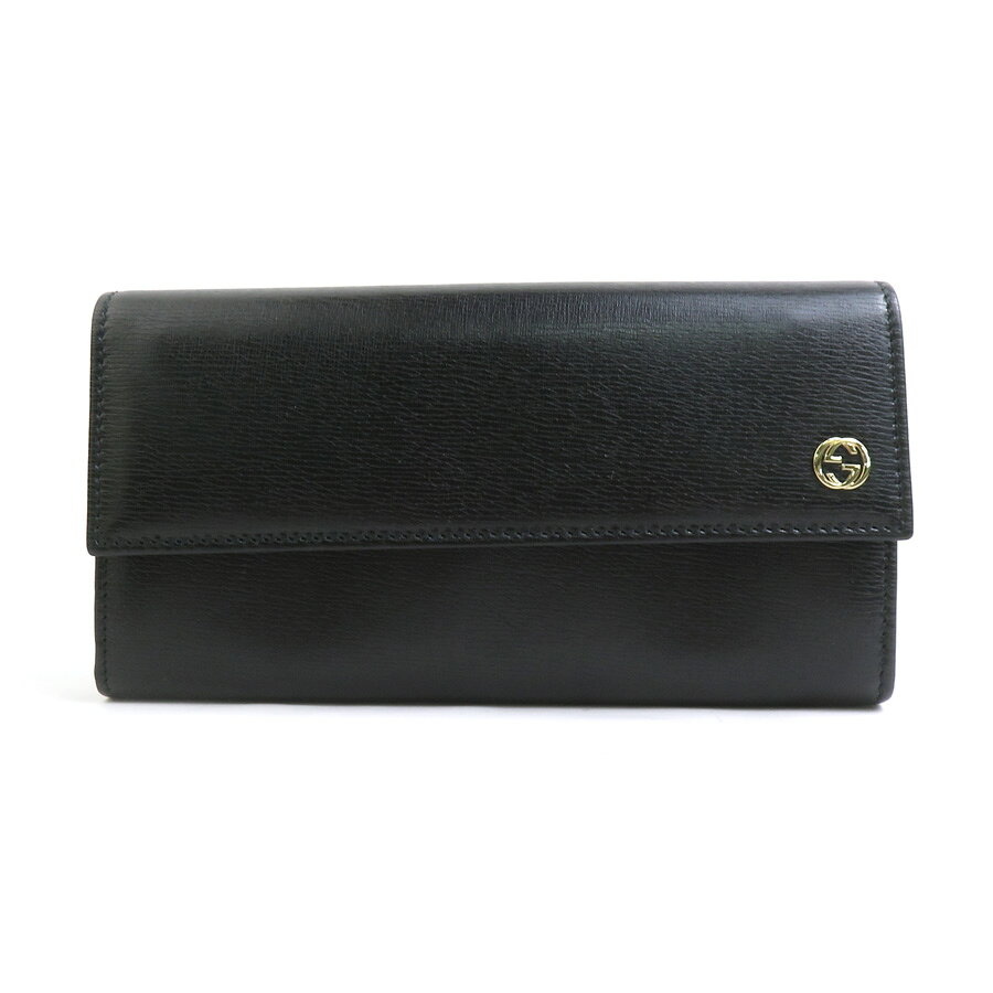 B, C, D, G, J, L, S, T, Z - グッチ GUCCI 長財布 インターロッキングG レザー ブラック ユニセックス 309702 送料無料【中古】 h31192a