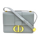 クリスチャンディオール Christian Dior ショルダーバッグ 30 Montaigne レザー グレー ゴールド レディース 送料無料【中古】 e60458g