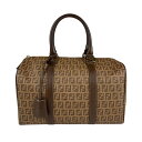 フェンディ FENDI ハンドバッグ ズッキーノ PVCコーティングキャンバス ブラウン レディース 8BL098/FB5 送料無料【中古】 z5635