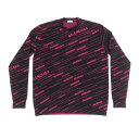 バレンシアガ BALENCIAGA ニット ウール/ポリエステル ブラック×ピンク メンズ 送料無料【中古】 56209i