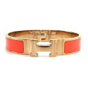 エルメス HERMES バングル ブレスレット クリッククラック メタル/エナメル ピンクゴールド/オレンジ レディース 送料無料【中古】 e60565g