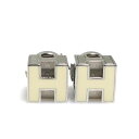 エルメス HERMES ピアス カージュ ド アッシュ メタル/エナメル シルバー/オフホワイト レディース 送料無料【中古】 e60586g