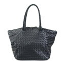 ボッテガヴェネタ BOTTEGAVENETA ハンドバッグ イントレチャート レザー ブラック ユニセックス 送料無料【中古】 r10632a