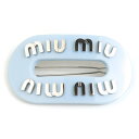 ミュウミュウ MIUMIU バレッタ レジン ライトブルー×シルバー レディース 送料無料【中古】 r10646j