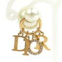 クリスチャンディオール Christian Dior ピアス トライバル ボール ピアス メタル/フェイクパール ゴールド×ホワイト レディース 送料無料【中古】 h31289a