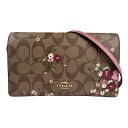コーチ COACH ショルダーウォレット シグネチャー レザー ブラウン×ピンク レディース 送料無料【中古】 z5894