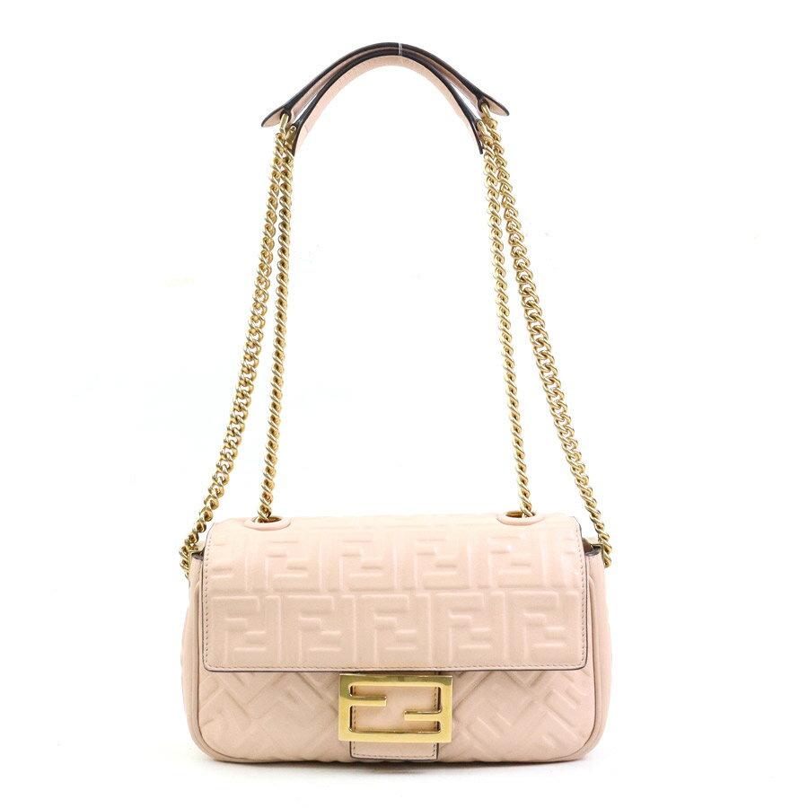 樂天商城 - フェンディ FENDI ショルダーバッグ バゲット チェーン ミディ レザー/メタル ピンクベージュ/ゴールド レディース 8BR793-AH9C 送料無料【中古】 e60617a
