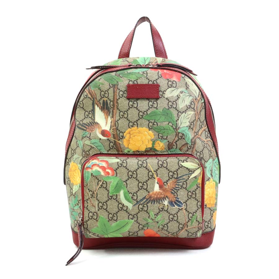 樂天商城 - グッチ GUCCI リュック GGスプリームキャンバス/レザー ベージュ/ブラウン/レッド/マルチカラー レディース 427042 送料無料【中古】 e60636a