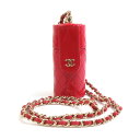 シャネル CHANEL ネックレス リップケース パテントレザー/メタル レッド/ゴールド レディース 送料無料【中古】 e60699a