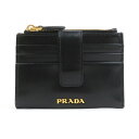 プラダ PRADA コインケース カードケース レザー ブラック レディース 送料無料【中古】 r10727a