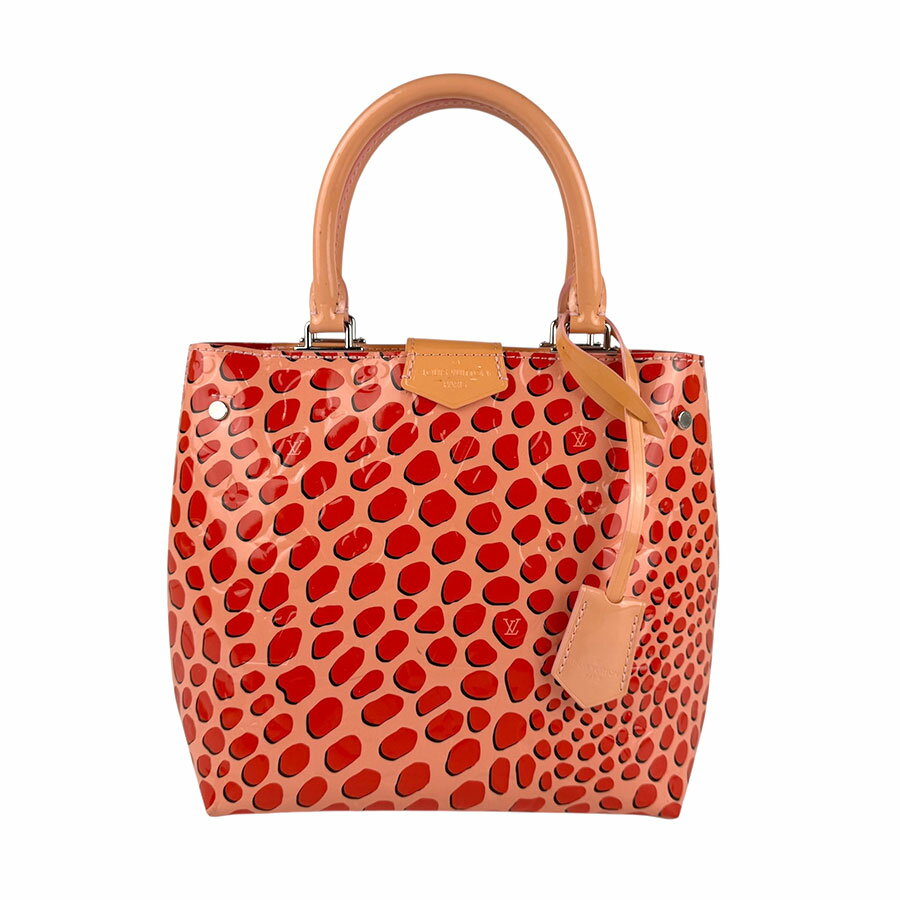 樂天商城 - ルイ ヴィトン LOUIS VUITTON ハンドバッグ ショルダーバッグ ジャングルドット オープントート パテントレザー ピンクベージュ/レッド シルバー レディース M42032 送料無料【中古】 z6366