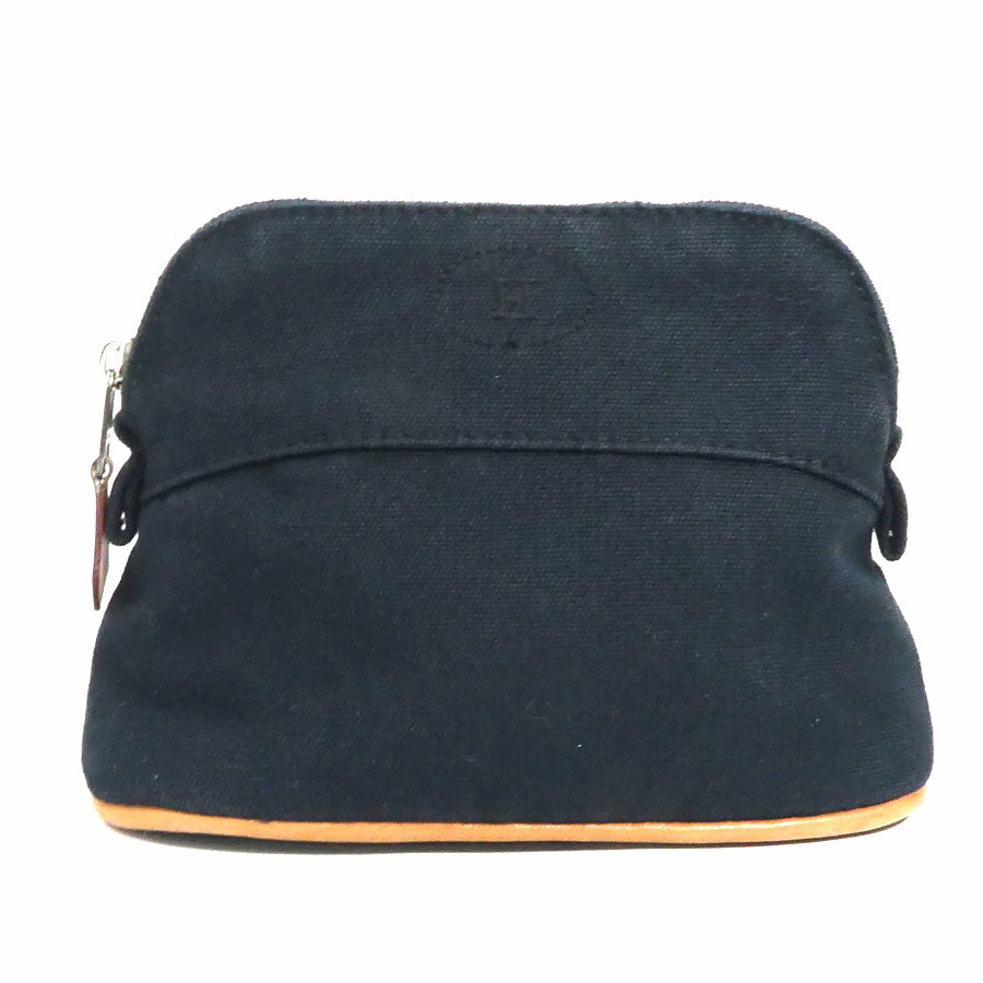 エルメス HERMES ポーチ ボリードポーチ ミニミニ コットン ブラック シルバー レディース 送料無料【中古】 e60837g