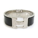 エルメス HERMES バングル ブレスレット クリッククラック メタル/エナメル シルバー/ブラック レディース 送料無料【中古】 w1215f