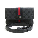 バレンシアガ BALENCIAGA ショルダーウォレット GUCCIコラボ ザ・ハッカープロジェクト キャンバス/レザー ブラック レディース 680131 送料無料【中古】 90185a