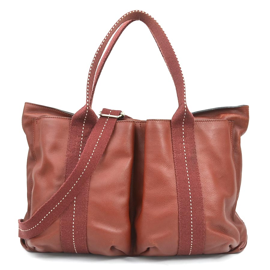 樂天商城 - エルメス HERMES ハンドバッグ ショルダーバッグ キャラバンホリゾンタルMM ヴォーデルマ レッドブラウン ユニセックス 送料無料【中古】 56353a