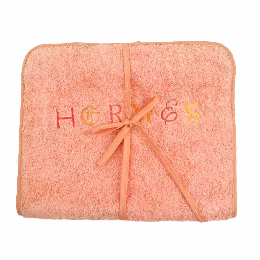 エルメス HERMES トラベルポーチ トラベルケース パイル オレンジ ゴールド レディース 送料無料【中古..