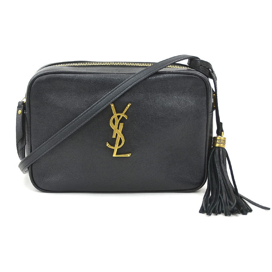樂天商城 - サンローラン SAINT LAURENT ショルダーバッグ ルー レザー ブラック ゴールド レディース 612542 送料無料【中古】 90188a