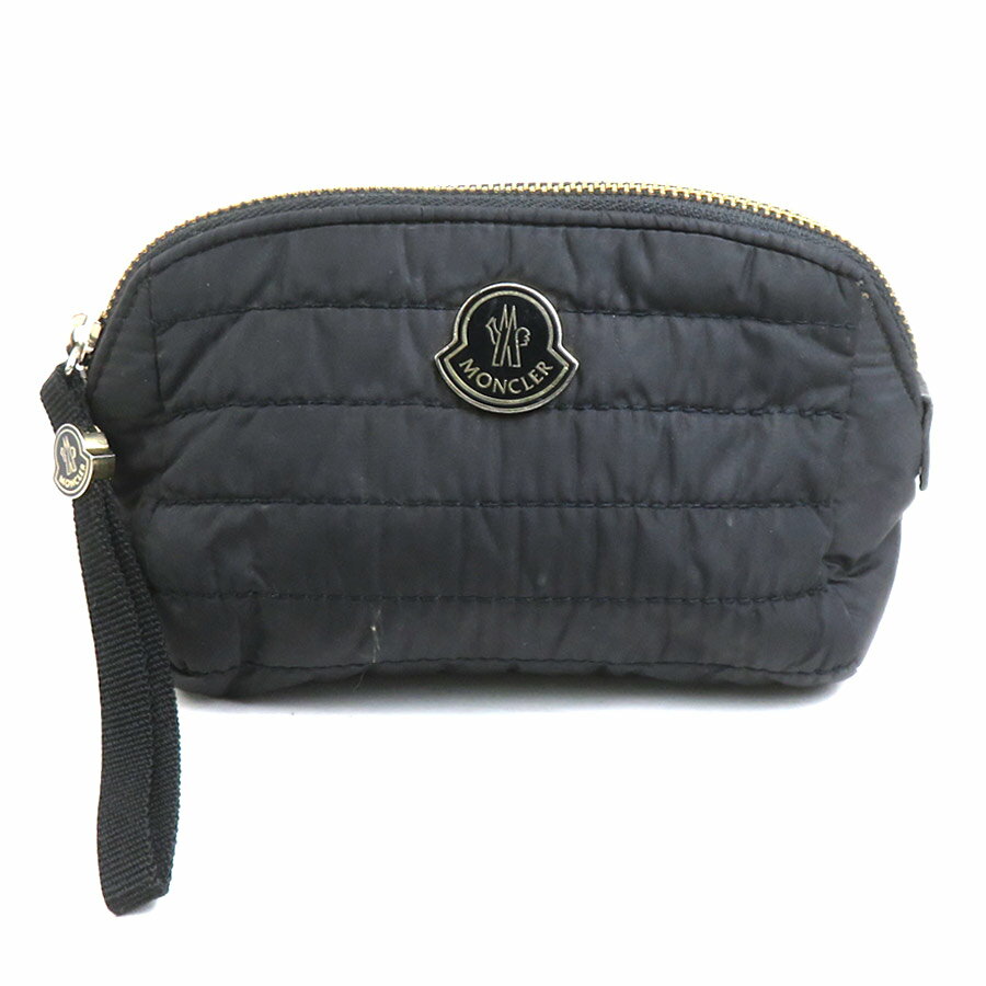 モンクレール MONCLER ポーチ ナイロン ブラック レディース 送料無料【中古】 56427a