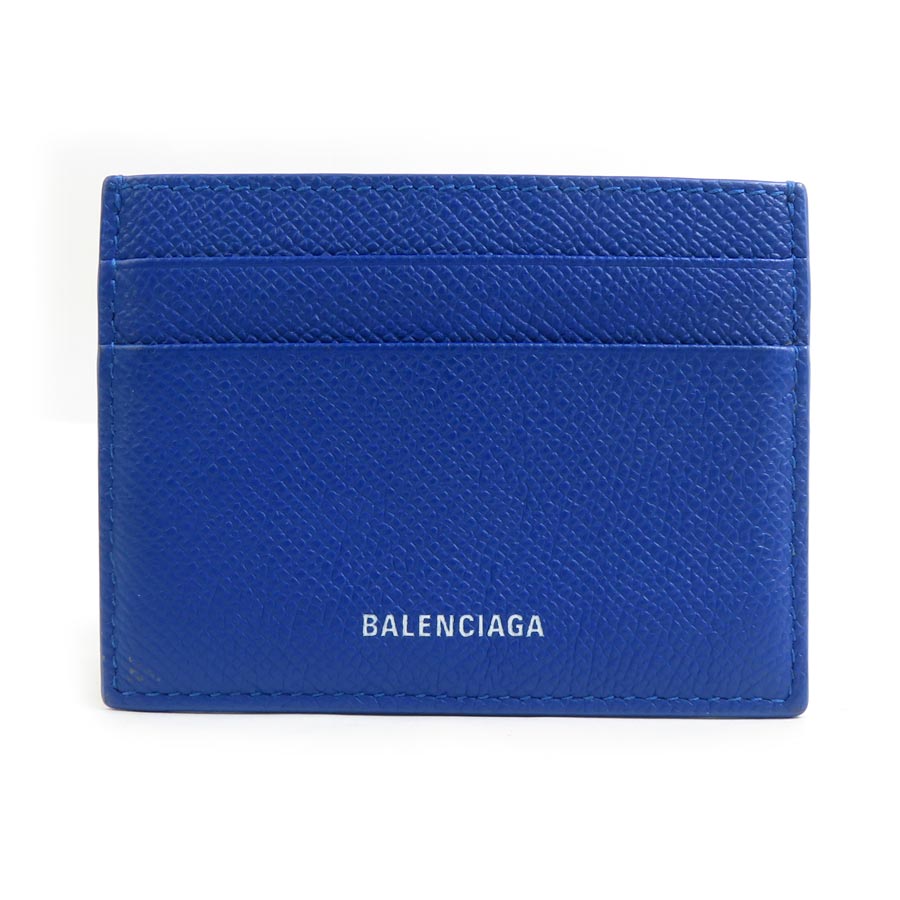 バレンシアガ BALENCIAGA カードケース レザー ブルー ユニセックス 送料無料【中古】 h31689a