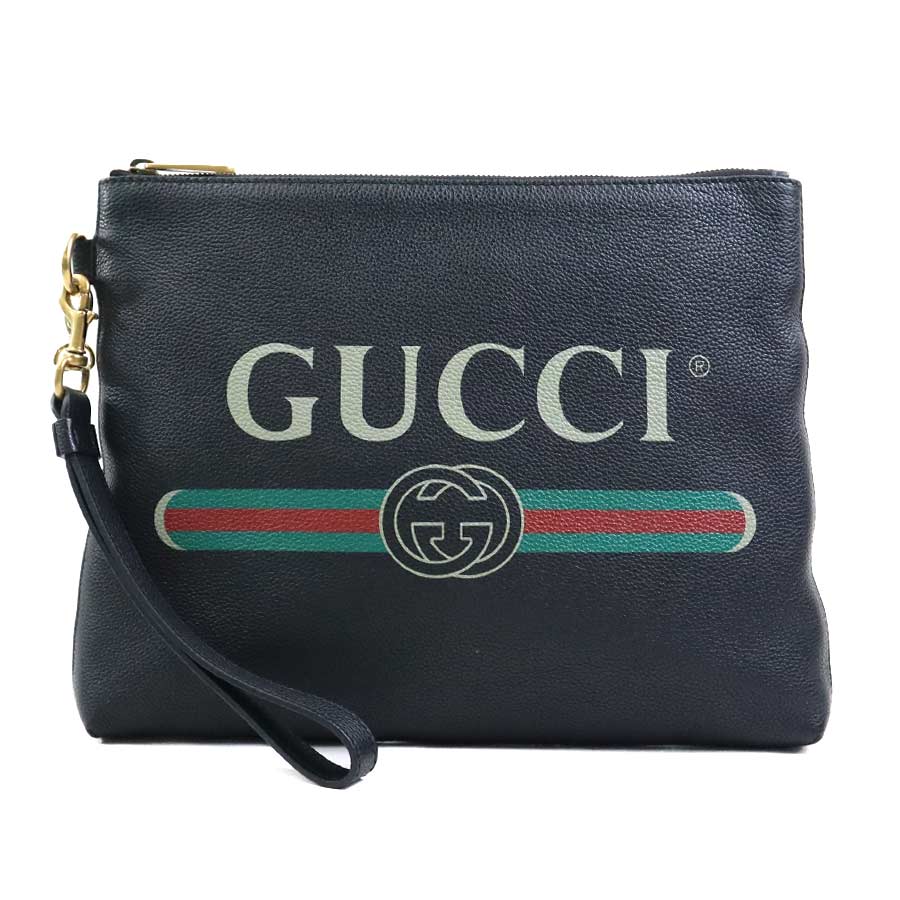 グッチ GUCCI クラッチバッグ レザー ブラック ユニセックス 572770 送料無料【中古】 r10860g