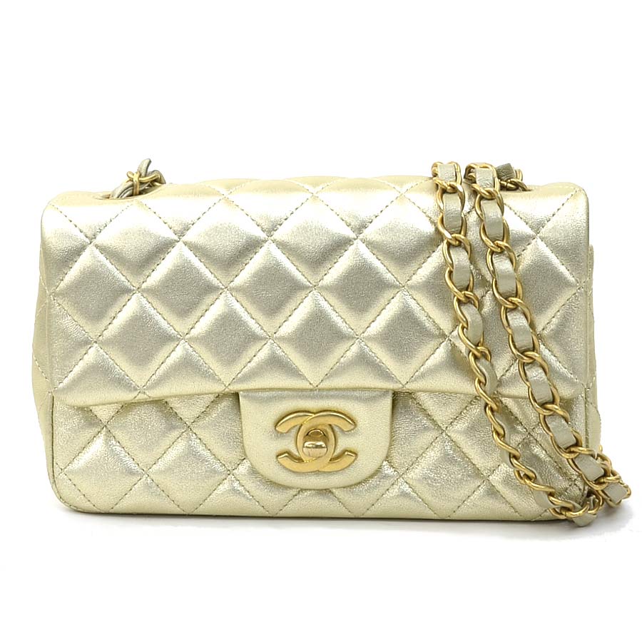 樂天商城 - シャネル CHANEL ショルダーバッグ レザー ゴールド ゴールド レディース 送料無料【中古】 90208a
