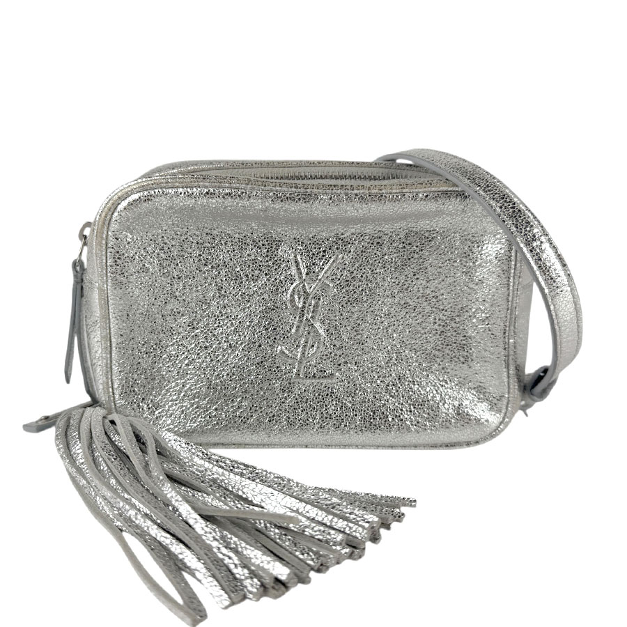 サンローラン SAINT LAURENT ウエストバッグ レザー シルバー レディース 527096 送料無料【中古】 z7615