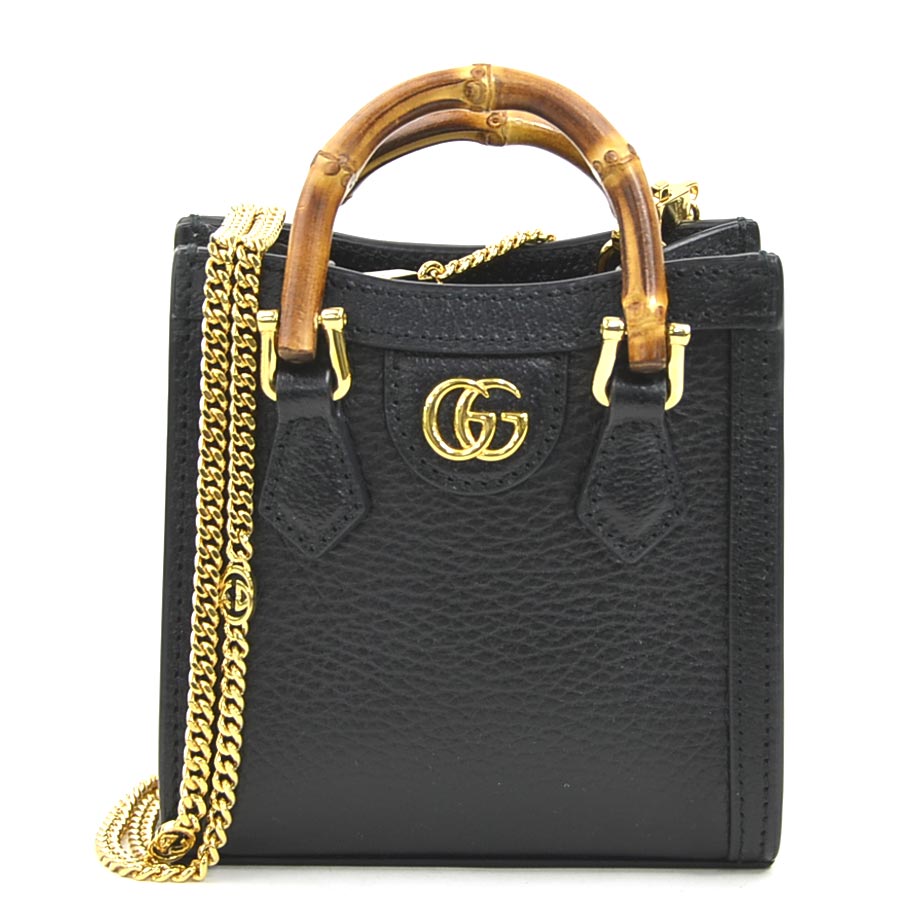 樂天商城 - グッチ GUCCI ショルダーバッグ ダイアナ レザー ブラック レディース 760251 送料無料【中古】 90229a