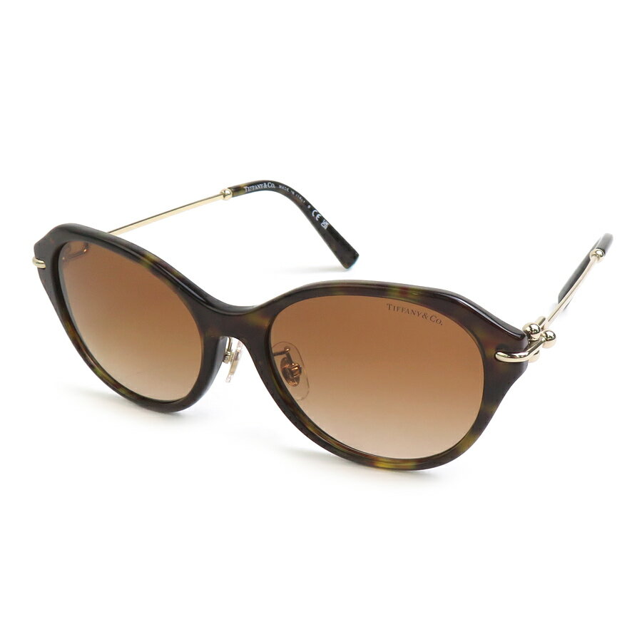 ティファニー TIFFANY&Co. サングラス プラスチック/メタル ブラウン/ライトゴールド レディース 送料無料【中古】 e61281g