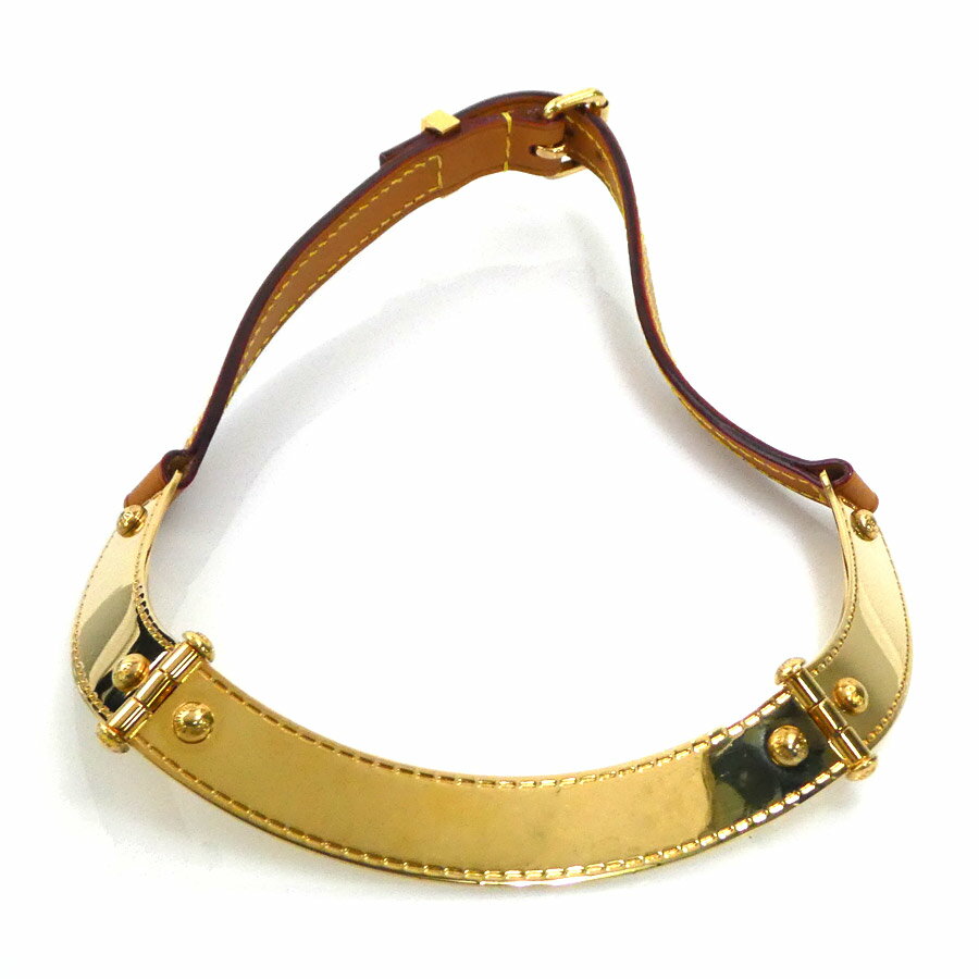 樂天商城 - ルイ ヴィトン LOUIS VUITTON ネックレス コリエ ロックミー レザー/メタル ブラウン×ゴールド レディース 送料無料【中古】 56499a