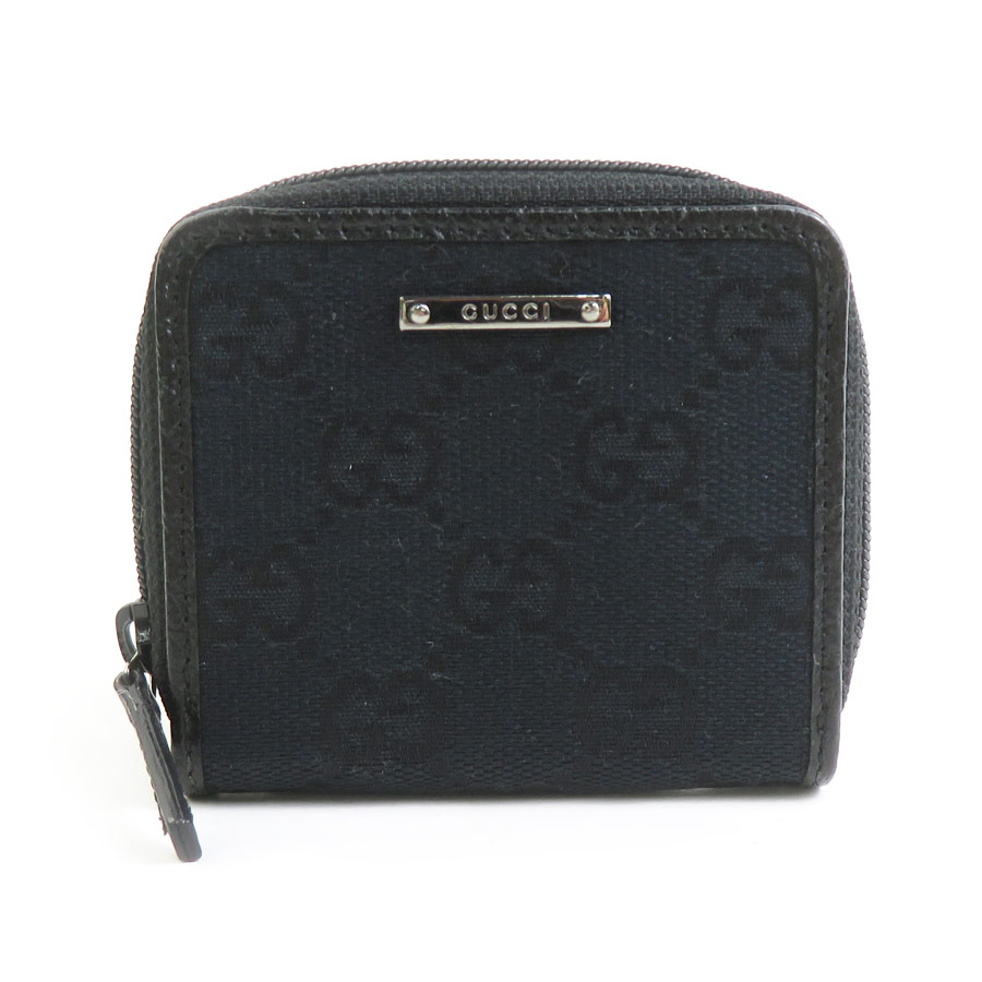 樂天商城 - グッチ GUCCI コインケース GGキャンバス/レザー ブラック ユニセックス 115255 送料無料【中古】 h31909a