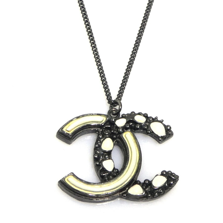 樂天商城 - シャネル CHANEL ネックレス メタル ガンメタル×ホワイト レディース 送料無料【中古】 56546i