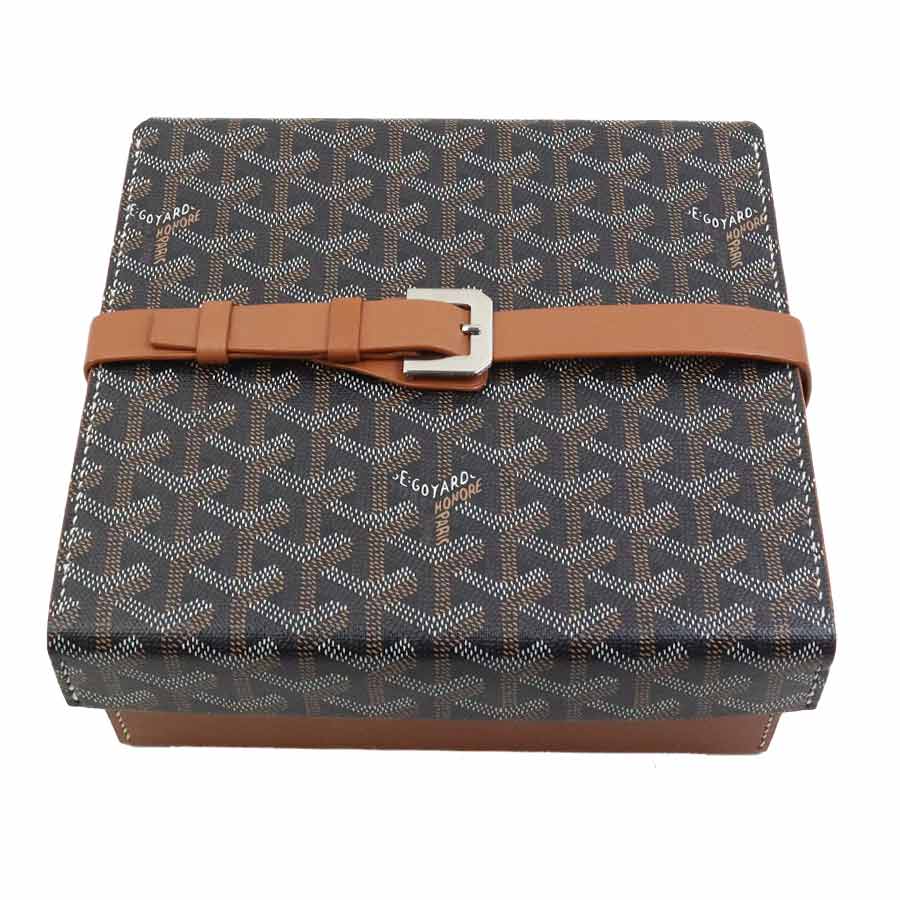 樂天商城 - ゴヤール GOYARD ウォッチケース 腕時計ケース PVCコーティングキャンバス/レザー ブラック×ブラウン ユニセックス 送料無料【中古】 90230a