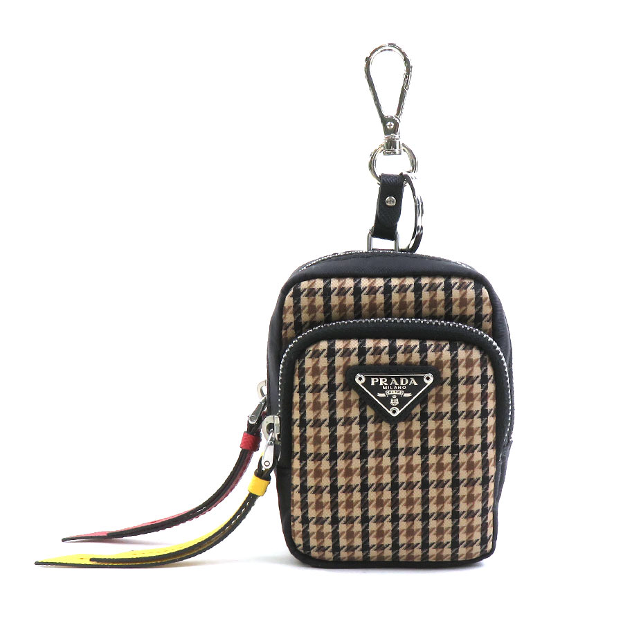 プラダ PRADA ポーチ ナイロン ブラウン×ブラック ユニセックス 2TT071 送料無料【中古】 56561a