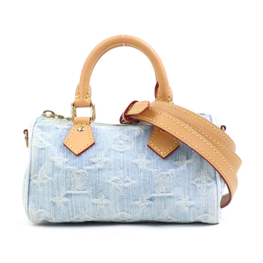 樂天商城 - ルイ ヴィトン LOUIS VUITTON ハンドバッグ ショルダーバッグ モノグラムデニム ナノ スピーディ モノグラムデニム スカイブルー レディース M11212 送料無料【中古】 e61565a