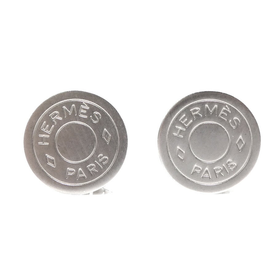 HERMES エルメス セリエ ロゴ イヤリング シルバー メタル HERMES